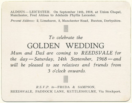 Aldous Golden Wedding Invite