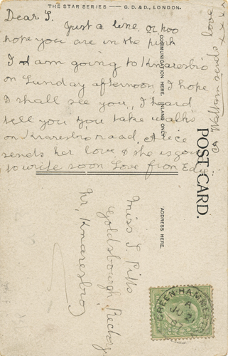 Henrietta Watson - back of postcard